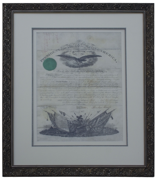 Abraham Lincoln Civil War Military Commission Signed as President -- With Full ''Abraham Lincoln'' Signature